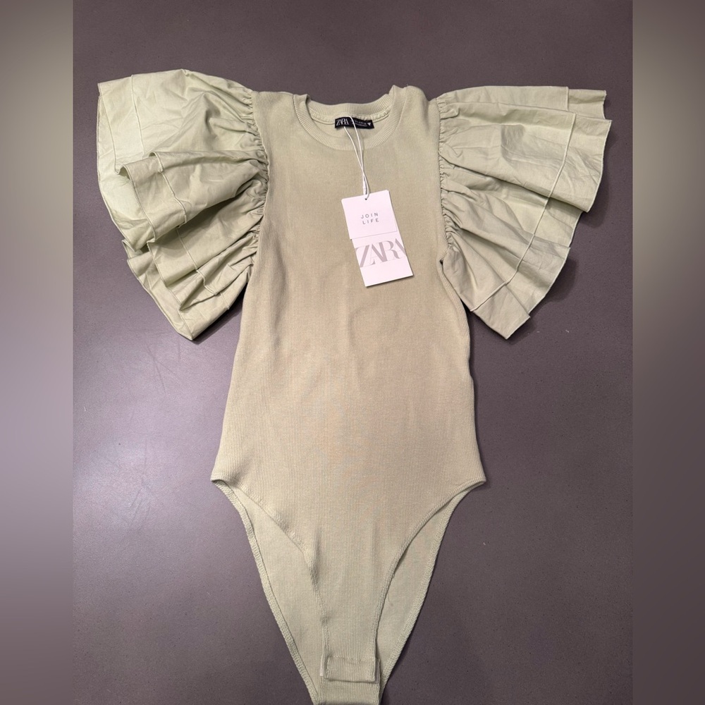 ZARA small light green body suit